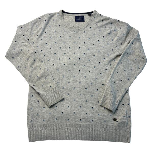 Scotch & Soda Men’s Sweater Size L Gray Polka Dot Wool Blend Crewneck Pullover - Picture 1 of 10